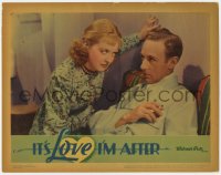 8r161 IT'S LOVE I'M AFTER LC 1937 wonderful close up of Bette Davis glaring at Leslie Howard!