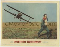 8r175 NORTH BY NORTHWEST LC #2 1959 Hitchcock, classic c/u of Cary Grant chased by crop duster!