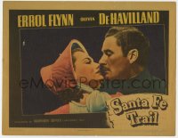 8r188 SANTA FE TRAIL LC 1940 best portrait of Errol Flynn & Olivia De Havilland about to kiss!