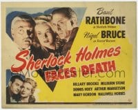 8r119 SHERLOCK HOLMES FACES DEATH TC 1943 Basil Rathbone, Nigel Bruce, Hillary Brooke, very rare!