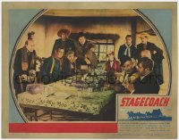8r199 STAGECOACH LC 1939 John Wayne & entire cast at table, John Ford western classic, ultra rare!