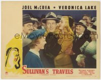 8r202 SULLIVAN'S TRAVELS LC 1941 sexy Veronica Lake & Joel McCrea surrounded, best Preston Sturges!