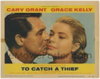 8r205 TO CATCH A THIEF LC #5 1955 best romantic c/u of Grace Kelly & Cary Grant, Alfred Hitchcock