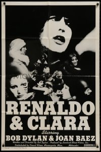 8r087 RENALDO & CLARA 1sh 1978 black and white images of Bob Dylan & Joan Baez, Kosh & Co design!