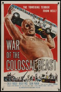 8r092 WAR OF THE COLOSSAL BEAST 1sh 1958 art of the towering terror from Hell by Albert Kallis!