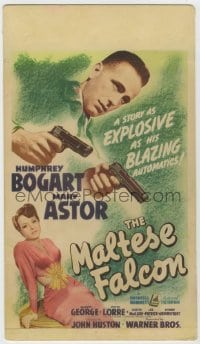 8r033 MALTESE FALCON mini WC 1941 Humphrey Bogart, Mary Astor, John Huston film noir, ultra rare!