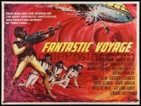 8s213 FANTASTIC VOYAGE British quad 1966 Tom Beauvais art of tiny people going to the human brain!
