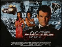 8s217 TOMORROW NEVER DIES DS British quad 1997 Pierce Brosnan as James Bond, Yeoh, Teri Hatcher!