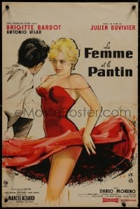8s194 WOMAN LIKE SATAN French 16x24 1959 La Femme et le Pantin, Thos art of sexy Brigitte Bardot!