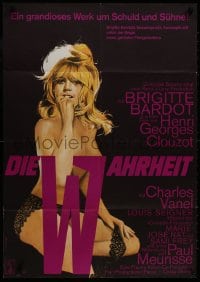 8s184 LA VERITE German 1961 great art of sexy topless Brigitte Bardot, Henri-Georges Clouzot!