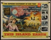 8s146 THIS ISLAND EARTH style A 1/2sh 1955 sci-fi classic, great art with aliens by Reynold Brown!