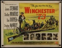 8s021 WINCHESTER '73 1/2sh 1950 James Stewart, Shelley Winters, Anthony Mann, cool rifle art, rare!