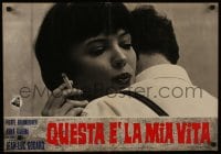 8s210 MY LIFE TO LIVE Italian 19x27 pbusta 1963 Godard's Vivre sa Vie, close up of Anna Karina!