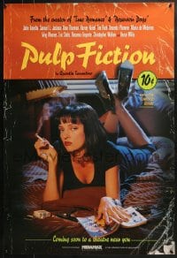 8s135 PULP FICTION recalled advance 1sh 1994 Quentin Tarantino, Uma Thurman smoking Lucky Strikes!