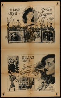 8s163 ANNIE LAURIE 27x44 special poster 1927 Lillian Gish, has 2 half-sheet images, ultra rare!