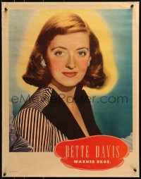 8s033 BETTE DAVIS personality poster 1940s wonderful portrait of the Warner Bros. leading lady!