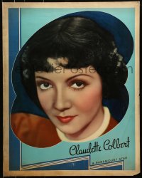 8s041 CLAUDETTE COLBERT personality poster 1936 super close portrait of the Paramount leading lady!
