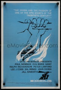 8s169 EXODUS 16x24 special poster 1961 ultra rare unused art by Saul Bass, Otto Preminger!