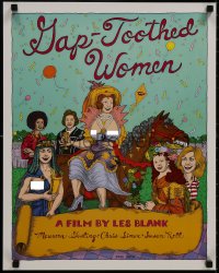 8s178 GAP-TOOTHED WOMAN 18x22 special poster 1987 wacky Dori Seda art from tooth gap documentary!