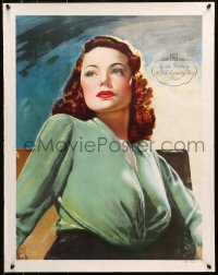 8s051 GENE TIERNEY English personality poster 1940s incredible art of the Fox leading lady!