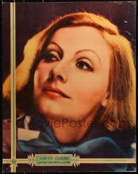 8s057 GRETA GARBO personality poster 1930s portrait of the MGM leading lady wearing blue scarf!