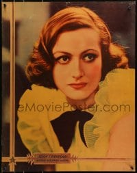 8s069 JOAN CRAWFORD personality poster 1930s head & shoulders portrait in cool dress w/black bow!