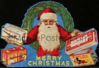 8s170 NABISCO 17x25 advertising poster 1937 art of Santa Claus is bringing snacks for Christmas!