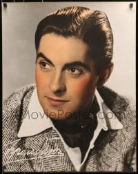 8s118 TYRONE POWER JR. personality poster 1930s head & shoulders portrait of the Fox leading man!