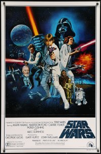 8s002 STAR WARS style C int'l 1sh 1977 George Lucas sci-fi epic, art by Tom William Chantrell!