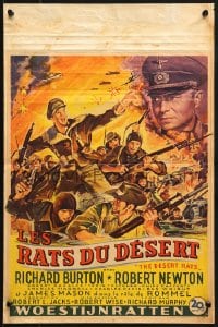 8t409 DESERT RATS Belgian 1953 Richard Burton leads Australian & New Zealand soldiers against Nazis!