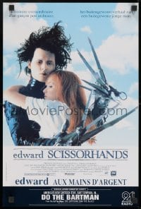 8t412 EDWARD SCISSORHANDS Belgian 1990 Tim Burton classic, close up of scarred Johnny Depp!