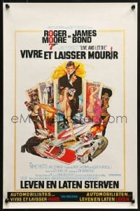 8t426 LIVE & LET DIE Belgian 1973 art of Roger Moore as James Bond 007 by Robert McGinnis!