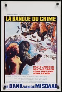 8t467 SWISS CONSPIRACY Belgian 1976 David Janssen, the ultimate blackmail thriller!