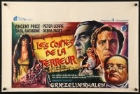 8t469 TALES OF TERROR Belgian 1962 great art of Peter Lorre, Vincent Price & Basil Rathbone!