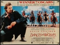 8t205 DANCES WITH WOLVES DS British quad 1990 Kevin Costner directs & stars, image of buffalo!