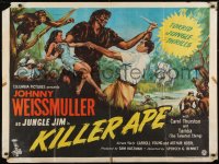 8t212 KILLER APE British quad 1953 Weissmuller as Jungle Jim, drug-mad beasts, ultra-rare!