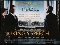 8t213 KING'S SPEECH DS British quad 2010 Colin Firth, Helena Bonham Carter, Geoffrey Rush!