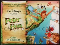 8t220 PETER PAN British quad R1990s Walt Disney animated cartoon fantasy classic, great flying art!