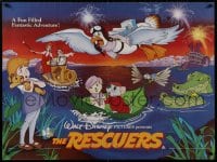 8t222 RESCUERS British quad R1980s Disney mouse mystery cartoon from the depths of Devil's Bayou!