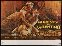 8t226 VALENTINO British quad 1977 great image of Rudolph Nureyev & naked Michelle Phillipes!