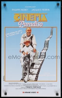 8t262 CINEMA PARADISO 14x22 French video poster 1990 great image of Philippe Noiret & Salvatore Cascio!