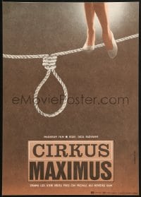 8t168 CIRCUS MAXIMUS Czech 11x16 1983 Alexej Jaros art of woman walking over rope & noose!