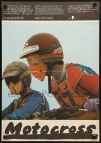 8t715 MOTOCROSS East German 12x16 1982 Keiichi Ozawa's Tekkihei, Tonda, dirt bike racing artwork!