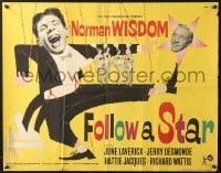 8t193 FOLLOW A STAR English 1/2sh 1959 wacky Norman Wisdom with three sexy showgirls!