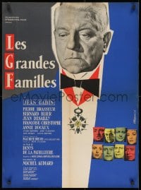 8t246 POSSESSORS French 23x31 1958 Les Grandes Familles, art of Jean Gabin by Rene Ferracci!