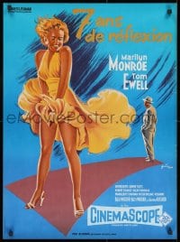 8t249 SEVEN YEAR ITCH French 23x31 R1970s best Grinsson art of Marilyn Monroe's skirt blowing!