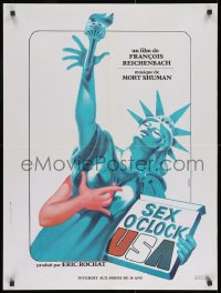8t250 SEX O'CLOCK USA French 24x32 1976 artwork of sexy Statue of Liberty by Michel Landi!
