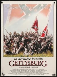 8t265 GETTYSBURG French 16x21 1993 Tom Berenger, Jeff Daniels, cool image of Civil War battle!