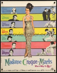 8t275 WHAT A WAY TO GO French 17x22 1964 sexy full-length Shirley MacLaine, Paul Newman, Mitchum!