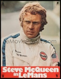 8t092 LE MANS teaser German 1971 driver Steve McQueen in personalized uniform, white title design!